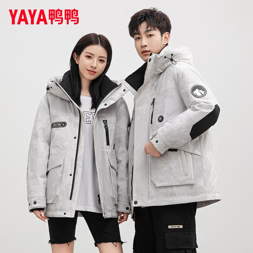 YAYA (YAYA) Wang Yibos Daunenjacke im gleichen Stil für Männer und Frauen, warme Arbeitskleidung für Paare mit Kapuze, kurze Sturmjacke für Männer