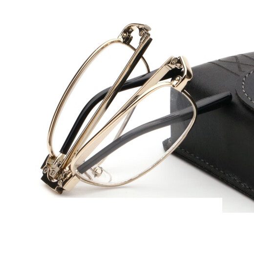 Finished glasses for myopia glasses men have a degree folding portable ultra-light ultra-thin large face to make myopia look slimming high-end silver frame glass lens + mirror case mirror cloth myopia eyes - 200 degrees