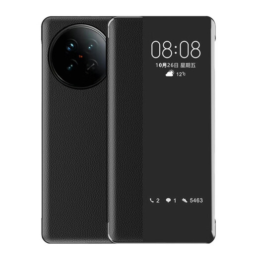 Gullfoss vivox90s mobile phone case x90pro + leather case simple business glass personalized protective cover flip-top anti-fall smart sleep black flip-top leather case-window sleep vivo x90s