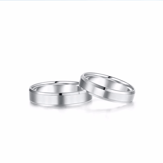 Kaibaolou Pt950 platinum ring couple platinum ring women's wedding glossy closed ring New Year's Day gift No. 10-4.2g