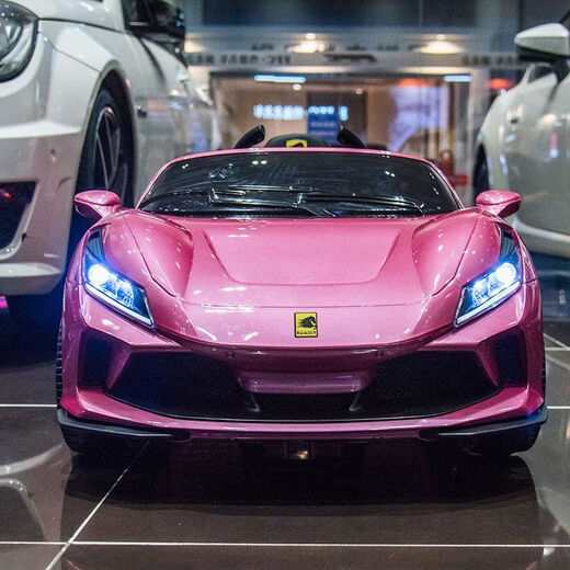 Babypure briller Ferrari voiture électrique pour enfants voiture à quatre roues voiture jouet à bascule peut s'asseoir sur bébé télécommande voiture enfant cadeau haut avec peinture en poudre - siège en cuir complet roue souple quatre roues motrices - batterie Chaowei 12V7ah