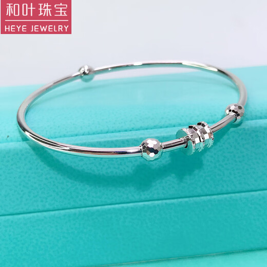 Heye Jewelry Pt950 platinum, very shiny, small waist, perfect round solid closed mouth, positioning beads platinum bracelet for women, gold weight 8.48 grams, size 55, perfect round solid closed mouth.