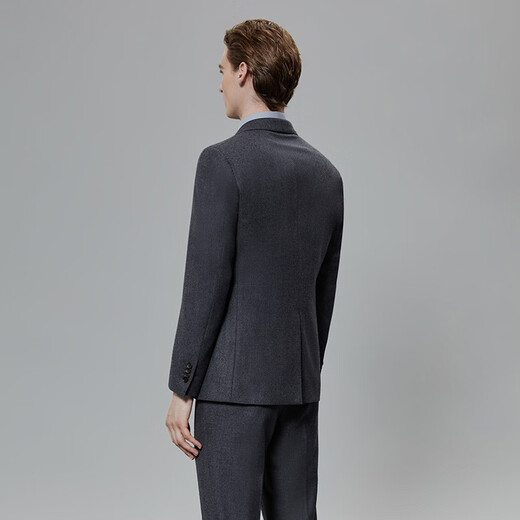 Blue Leopard (LAMPO) Wool Autumn and Winter Business Suit Suit Men's Imported Flannel Wool Suit Top High-end Medium Gray 52 (175/104) C