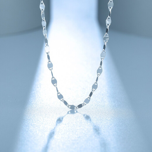 ZLF (ZLF) PT950 platinum necklace women's shiny lip chain clavicle chain 2.26g 45cm