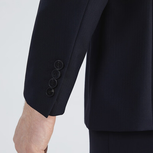 Qipai Contains Wool Qipai Easy-to-Wear Suit Suit Men's Business Gentleman Herringbone Pattern Suit Two-piece Navy Blue 52 B
