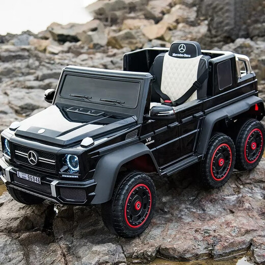 Yijing Benz Big G children's electric car four-wheel remote control swing can sit adults, children and babies off-road parent-child toy car, top equipped with paint powder + six-wheel drive soft wheel remote control swing + leather seat Bluetooth + can sit adults