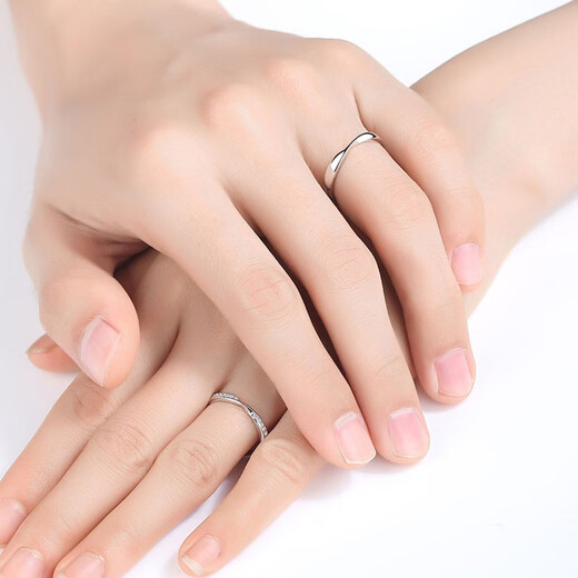 LAOLATU brand platinum couple ring for women PT950 platinum pair ring Spring Festival and New Year gift for girlfriend and wife, light luxury model-diamond model, free engraving