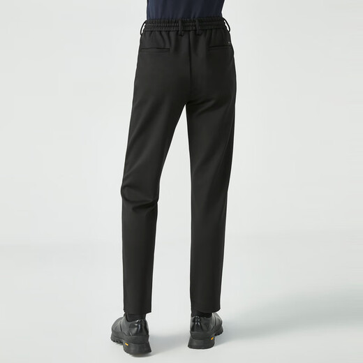 Jinba pantalones informales versátiles para viajes de negocios de otoño para hombre pantalones rectos con cordón elástico para correr de negocios para hombre | BCKG3527 Negro 34 34