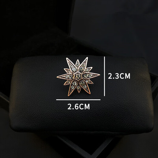 Beautifully made and cute collar pin, anti-exposure buckle, Hao Shi six-pointed star men's brooch, shirt collar button pin, suit badge corsage, 1 antique silver