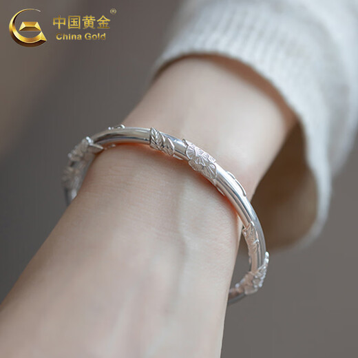 Chinese Gold (CHINA GOLD) foot silver bracelet for women, flower-like silver bracelet for live-action push and pull young Valentine's Day birthday gift for girlfriend mother [Today/Next day delivery] Flower-like silver bracelet for about 15g