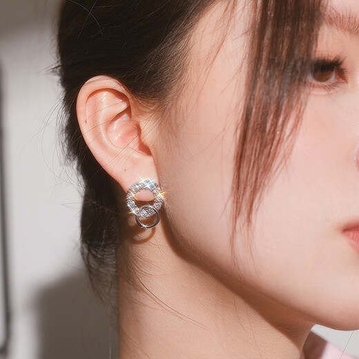 Abyb charming garland earrings unique circle earrings light luxury niche design earrings gift for wife and girlfriend garland silver