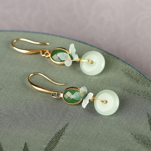 Ancient sayings and modern style, ancient style earrings with cheongsam, retro Chinese style earrings, 2025 new trendy women's 925 silver ear hooks