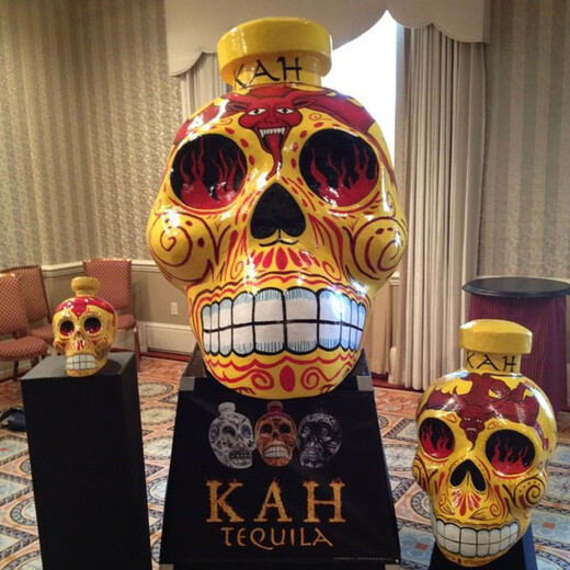 灵魂判官洋酒原装进口墨西哥龙舌兰酒灵魂判官KAH 骷髅头基酒烈酒彩绘瓶身 金龙舌兰酒 700mL 1瓶