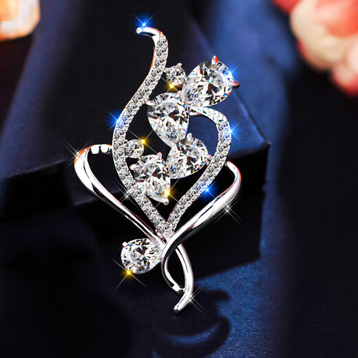 Ancient Nai brooch, high-end women's light luxury corsage, exquisite niche pin fixed buckle, suit, coat, scarf buckle X116 bright bouquet brooch