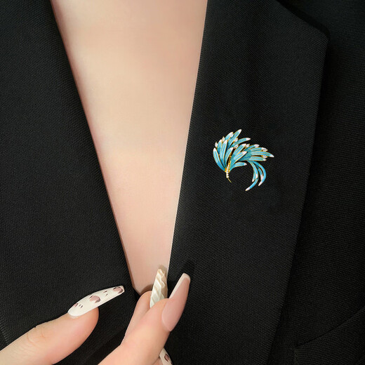 Ancient enamel phoenix brooch, high-end women's light luxury corsage, exquisite niche pin, suit suit coat, scarf button X370 enamel color phoenix brooch