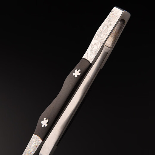 From the simple Damascus tea clip Kung Fu tea set tea ceremony accessories tea cup clip metal tweezers washing cup tea clip red rosewood Damascus tea clip