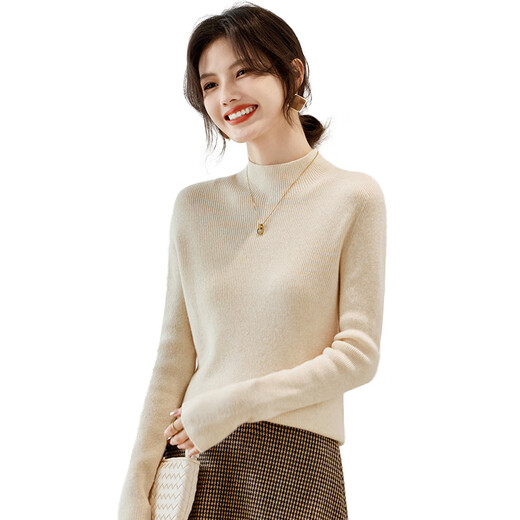 She enjoys half-turtle collar 100% pure woolen sweater for women in autumn and winter, wool sweater for women. Recommended 90-125Jin Jin is equal to 0.5 kg