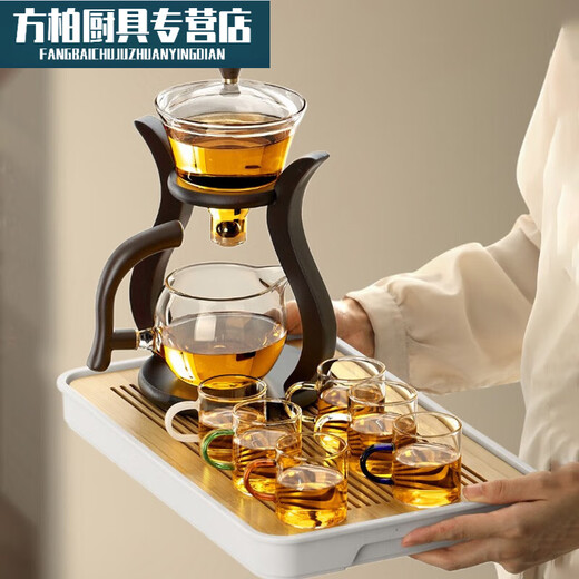 Baichunbao semi-automatic tea set for lazy people to make tea, tea and water separator for home guests, tea maker, Father's Day gift, palace lantern tea set