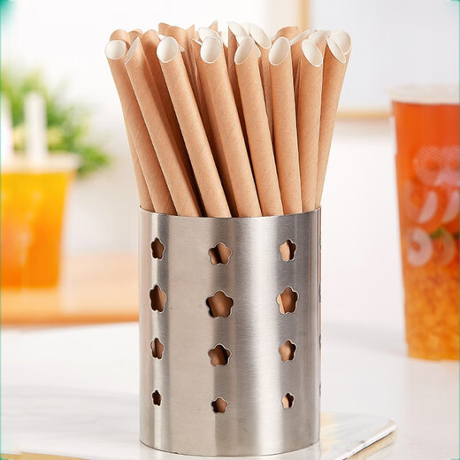 Fu Guan disposable straws for children, pregnant women, biodegradable, environmentally friendly milk tea rough paper straws, individually packaged, multiple specifications available, original color 25cm*1.2cm, 100 pieces