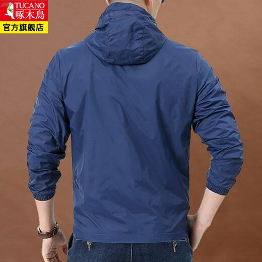 Woodpecker (TUCANO) sun protection clothing for men, summer thin coat, anti-UV, breathable and lightweight outdoor shirt, fishing thin anti-sun clothing, navy XL