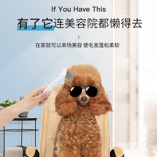 Hanhan Paradise Stainless Steel Nail Rake Comb Knot Opening Comb Cat and Dog Comb Double Row Needle Comb Medium and Large Dog Long Hair Dog Brush Cat Hair Removal Comb