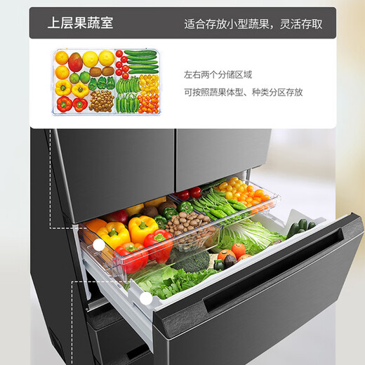 Scharfer original importierter Kühlschrank im japanischen Stil mit sechs Türen, PCI-Reinigung, Ionencluster, Geschmacks- und Frischekonservierung, 455 Liter, kleine Wohnung, ultradünn, großes Fassungsvermögen, variable Frequenz, automatische Eisbereitung der ersten Stufe für den Heimgebrauch SJ-MF46K-DS Yao Shi Silver Nationale Subvention 15 %