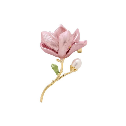 LEMIAO Chinese style elegant and exquisite magnolia brooch new fashion temperament flower pin retro flag Hanfu corsage accessories magnolia brooch B00-302