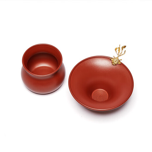 Zun pot purple sand tea drain plus filter rack tea filter set Kungfu tea set accessories small goldfish tea drain Dahongpao leakage Dahongpao