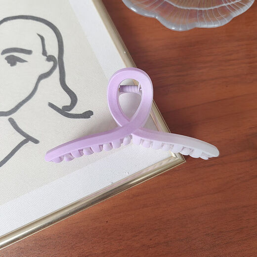 Rong Xia Gradient Color Twist Frosted Clip Sweet Girl Large Shark Clip Hair Clip Korean Simple Ins Hair Accessory F167 Yellow 11cm