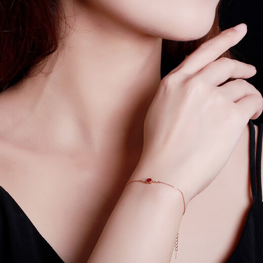 Tingliang Natural Ruby Bracelet Colorful 18K Gold Inlaid Diamond Fashion Wristband for Lover Ready in Stock (15.5-18cm)