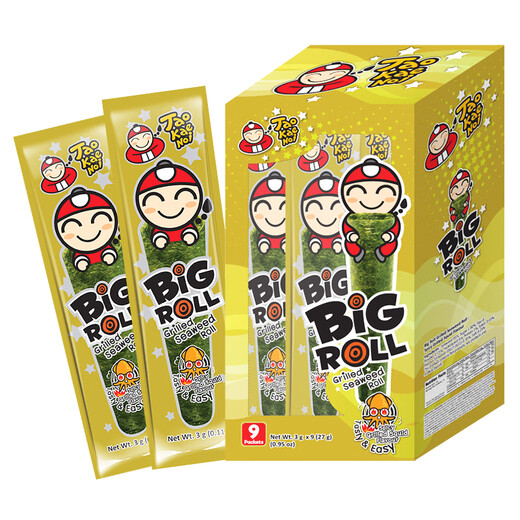 Boss Zai imported from Thailand, seaweed rolls, spicy squid flavor, crispy seaweed, snacks, individually packaged 3g*9 pieces