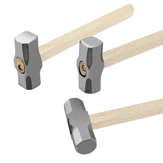 Chengzhou octagonal hammer eight-pound wooden handle heavy-duty woodworking one-piece claw hammer wall hammer iron hammer fitter masonry hammer household octagonal hammer solid wood handle 4P