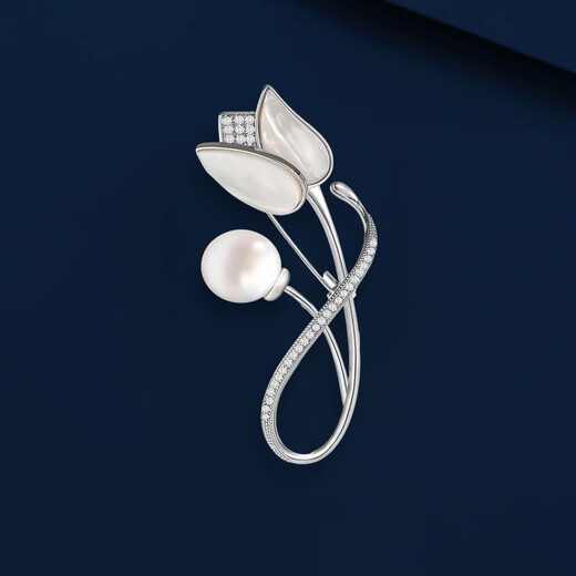 Marco Bizzarri high-end brand brooch, light luxury brooch, high-end women's exquisite tulip suit, anti-exposure women's corsage, Valentine's Day gift for girlfriend, wife's birthday gift