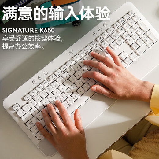 Logitech Select Series K650 Wireless Bluetooth Office Keyboard MK650 Wireless Keyboard and Mouse Set Mac iPad Wireless Keyboard and Mouse Home Set with Palm Rest K650 Keyboard White