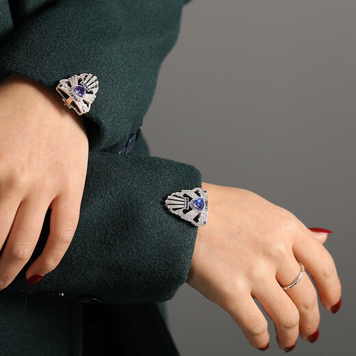 Ji Shizhe's flagship brand brooch, tanzanite gemstone brooch, high-end jewelry, women's multi-purpose corsage gift box, tanzanite gemstone brooch