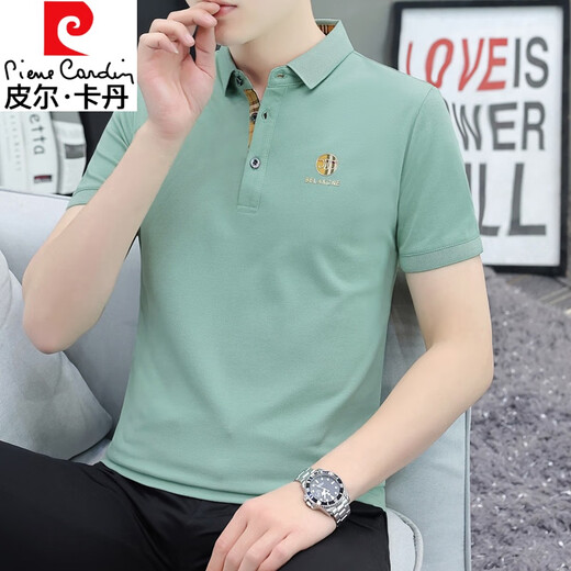 Pierre Cardin Summer camiseta de manga corta de manga corta Camiseta de collar para hombres Camiseta Camiseta de collar simple ropa de collar simple a media manga de moda y versátil QY686 White L 120-135Jin [Jin equivale a 0.5 kg]