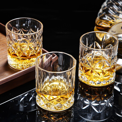 SURANER European style whiskey cup home crystal glass creative wine cup spirit cup water cup internet celebrity orchid style six pack
