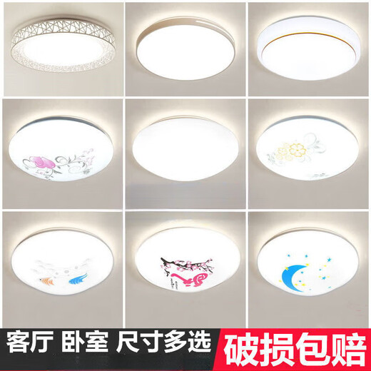 Micro-LED ceiling lamp round remote control atmospheric living room lamp modern simple bedroom lamp balcony lamp restaurant lighting 40 cm in diameter white light 48 watts Camellia style