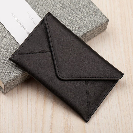 伊恩玛真皮名卡包超薄名片夹 多功能卡片包驾驶证皮套 高档进口头层牛皮 黑色