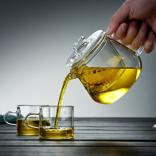 Xuanshitang ready stock thickened glass teapot small glass heat-resistant high temperature teapot water separation tea set 550ml only single pot sold no small cup 550ml