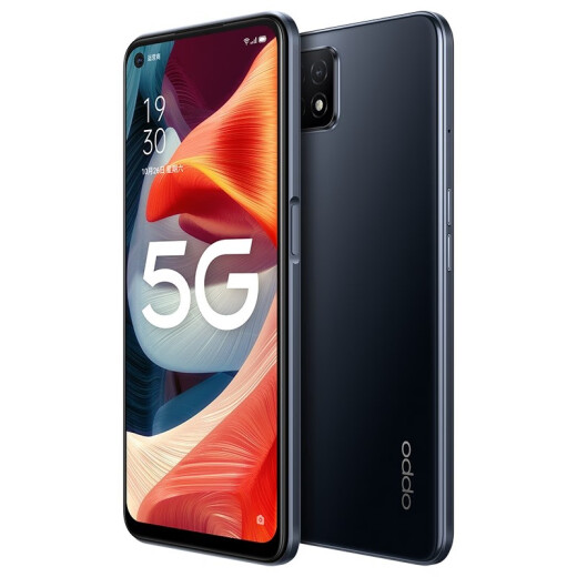 OPPOA53 dual-mode 5G, thin, stylish appearance, 90Hz ultra-clear eye protection screen, AI smart three-camera full-screen camera video game mobile phone 4GB+128GB secret night black