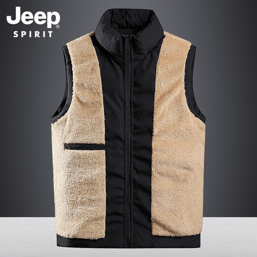 JEEP SPIRIT gilet gilet rembourré en coton pour hommes gilet d'automne et d'hiver pour hommes gilet thermique épaissi décontracté veste coupe-vent d'extérieur en coton pour hommes 683 bleu XL