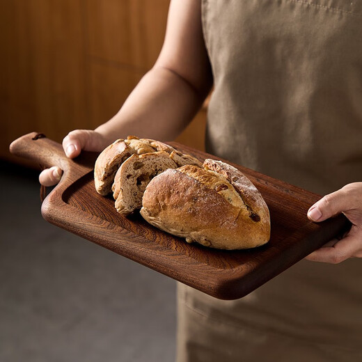 Original ebony solid wood steak board cutting board steak dinner plate western food wooden pizza plate wooden plate steak board tray whole wood steak board