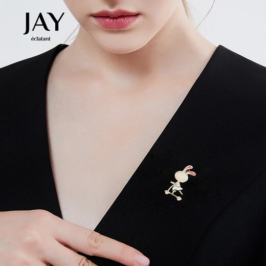 Jay Rabbit Brooch Women's High-end Corsage Suit Accessories Birthday Gift for Elder Mothers and Mother-in-law