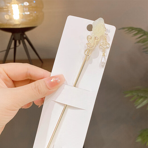 Two generations of joy, new Chinese style hairpin, national style, auspicious clouds and jade, Ruyi hairpin, light luxury, high-end sense, tassel, step-shaking cheongsam, hairpin, hairpin, Ruyi hairpin