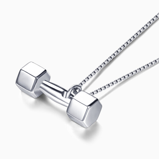 Pt.Charm Platinum Pendant Barbell Necklace pt950 Platinum Necklace Couple Personalized Dumbbell Pendant Valentine's Day Gift Confession Customized Men's 14.8-14.9g