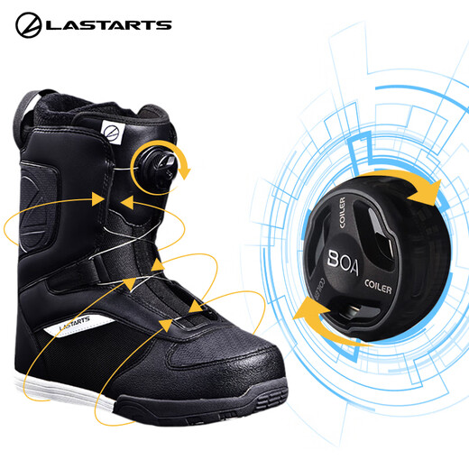 Lastarts Japanese snowboard shoes for adults BOA wire buckle quick wear park men and women warm junior and intermediate entry-level snowboard shoes white 838 version - hardness 5 35