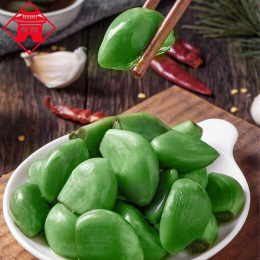 Shiyuan Laba Garlic Laba Festival Emerald Green Garlic Vinegar BBQ Ingredients Soaked Garlic Heads BBQ Origin Direct Supply Childhood Taste 1 Can 400g Laba Garlic