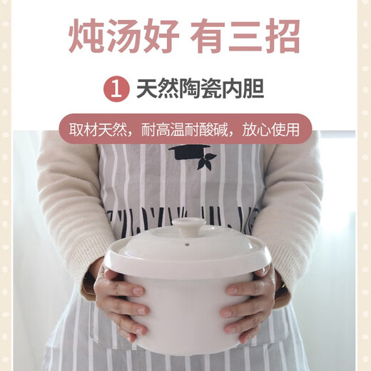 Tianji (TONZE) Tianji Electric Stew Pot Ceramic Liner Electric Stew Cup Porridge Pot Porridge Pot Stew Soup Pot Electric Casserole 1-2-3-4-5 Household Smart 10N Suitable for 3~4 People 3L