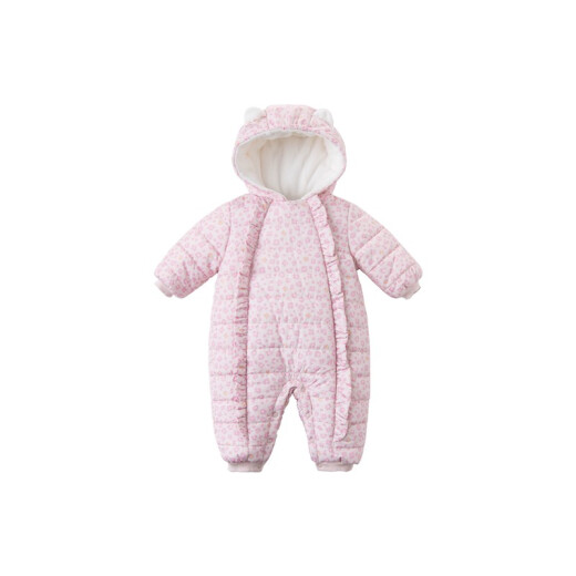 DAVE/BELLA (DAVE/BELLA) thickened warm quilted baby girl's jumpsuit newborn newborn winter clothing hawaiian style printed romper foundation printing 80cm (recommended height 73-80cm)